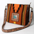 American Darling Hand-Tooled Saddle Blanket Leather Large Crossbody Bag