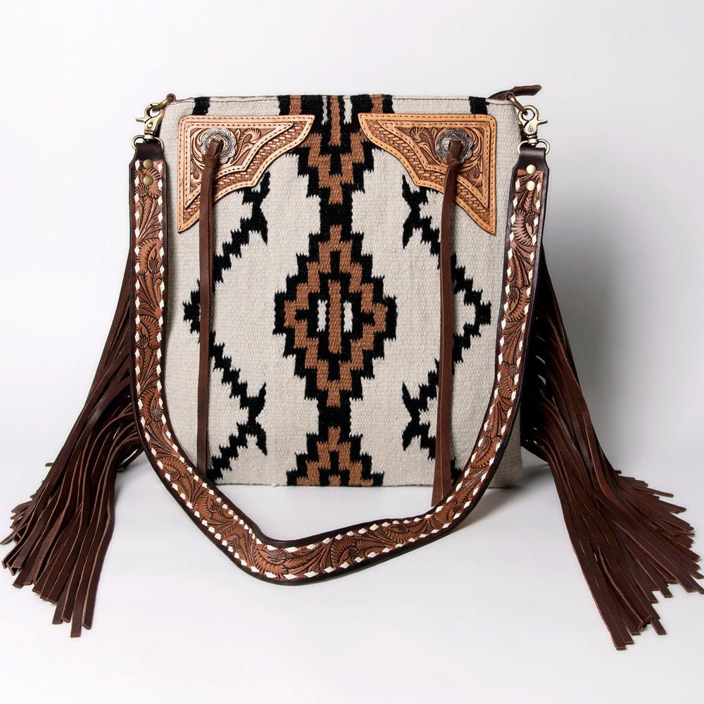 American Darling Messenger Hand Tooled Saddle Blanket Genuine Leather