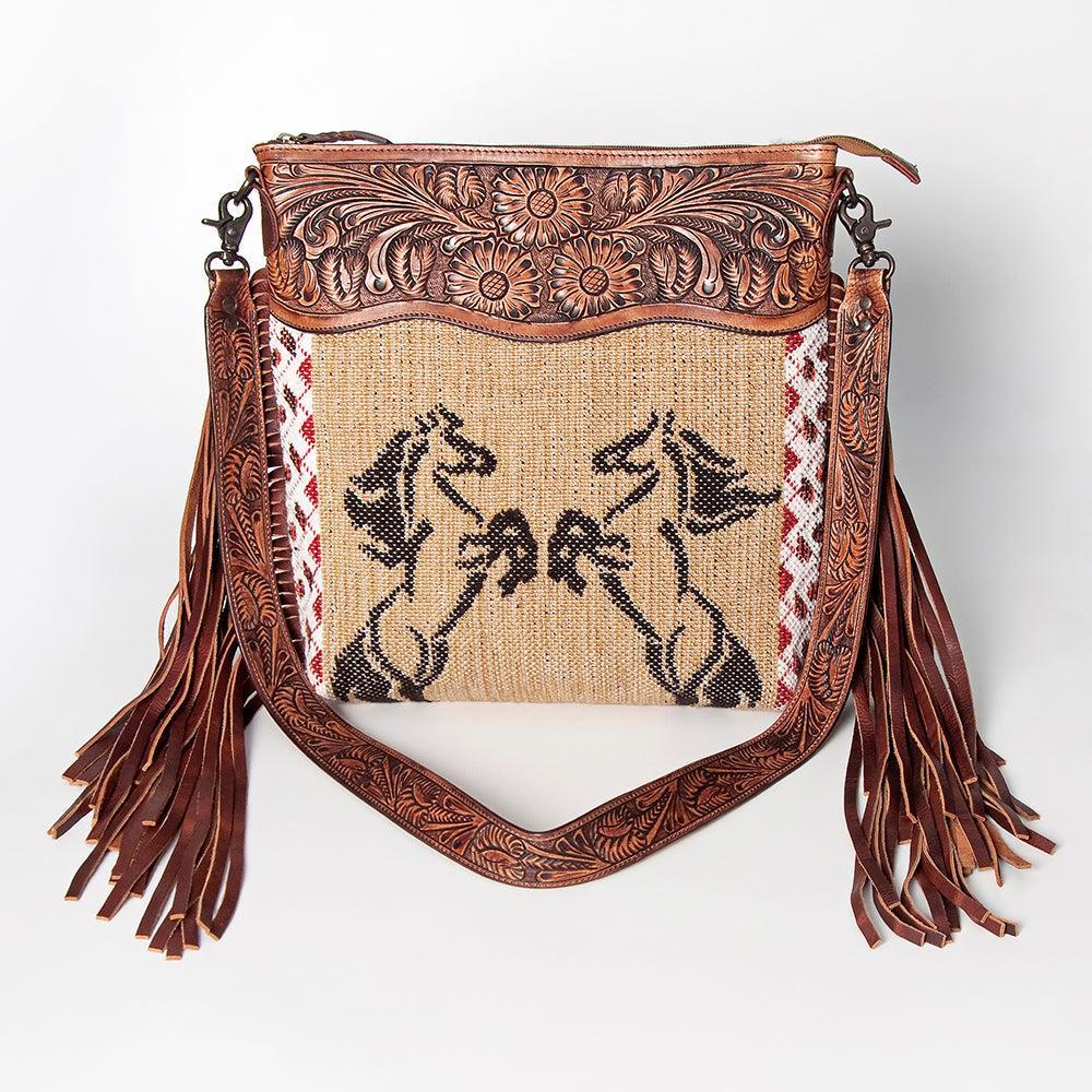 American Darling Hand-Tooled Saddle Blanket Crossbody