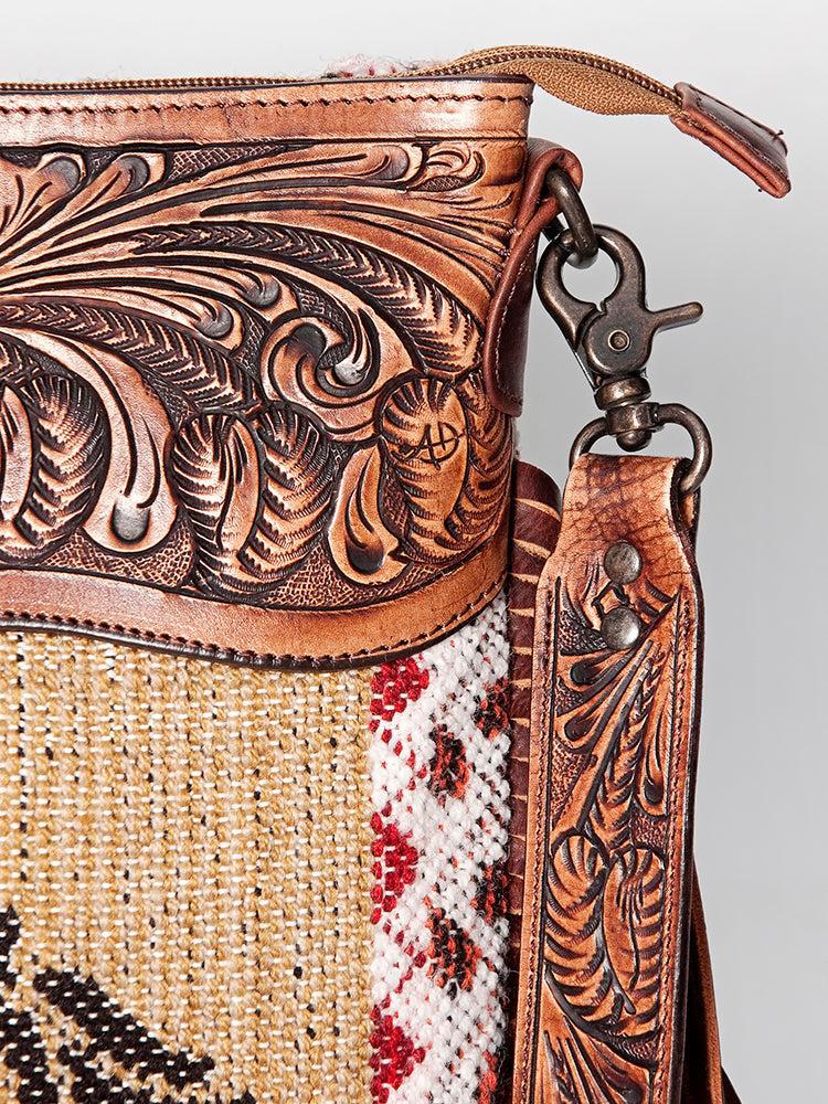 American Darling Hand-Tooled Saddle Blanket Crossbody