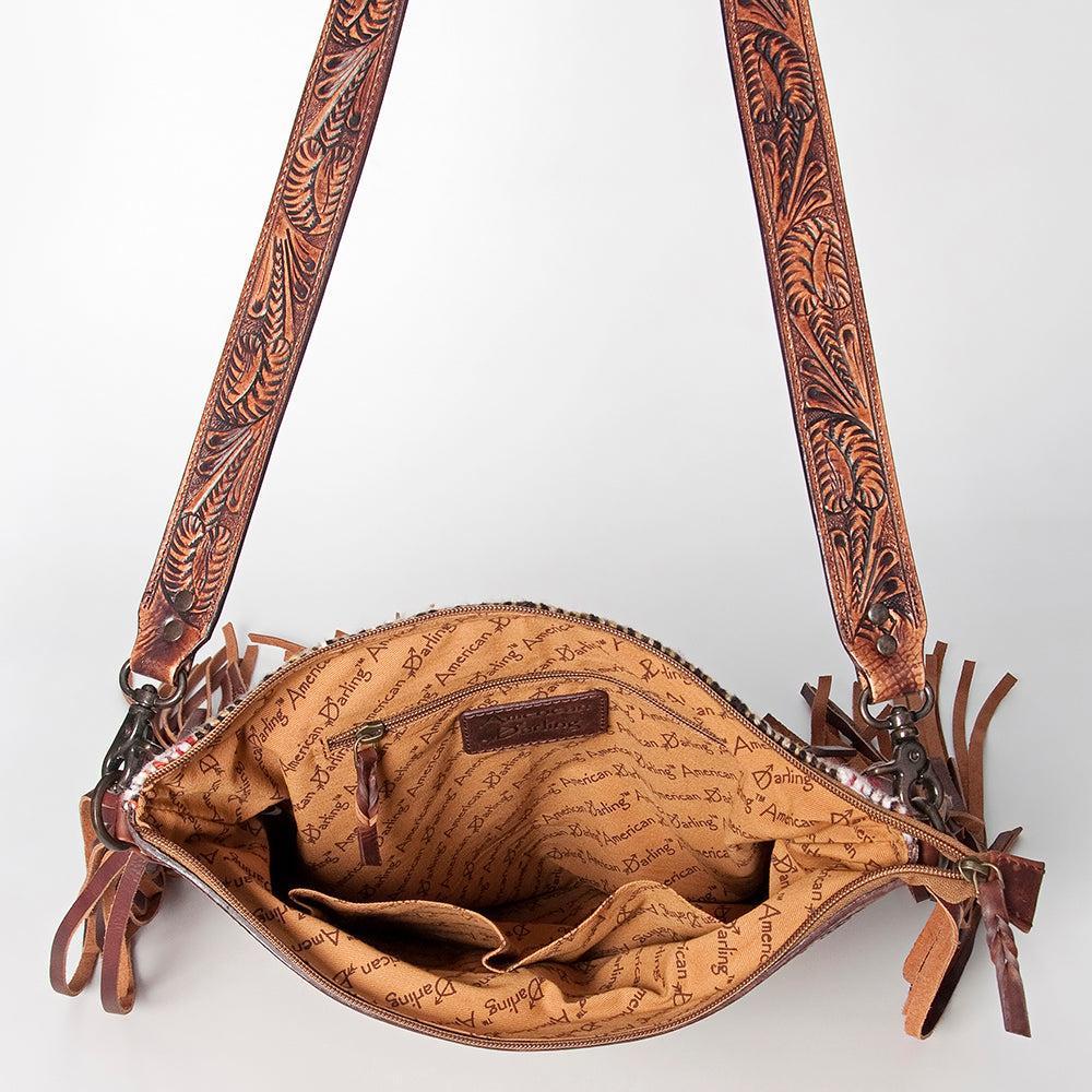 American Darling Hand-Tooled Saddle Blanket Crossbody