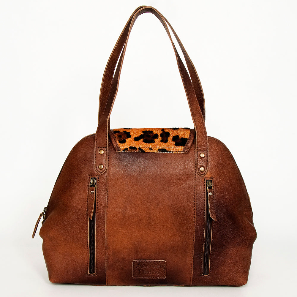 American Darling Tote Bag Genuine Leather Hair-On Cowhide Hand Woven Saddle Blanket Western Handbag 12in x 16in x 5in