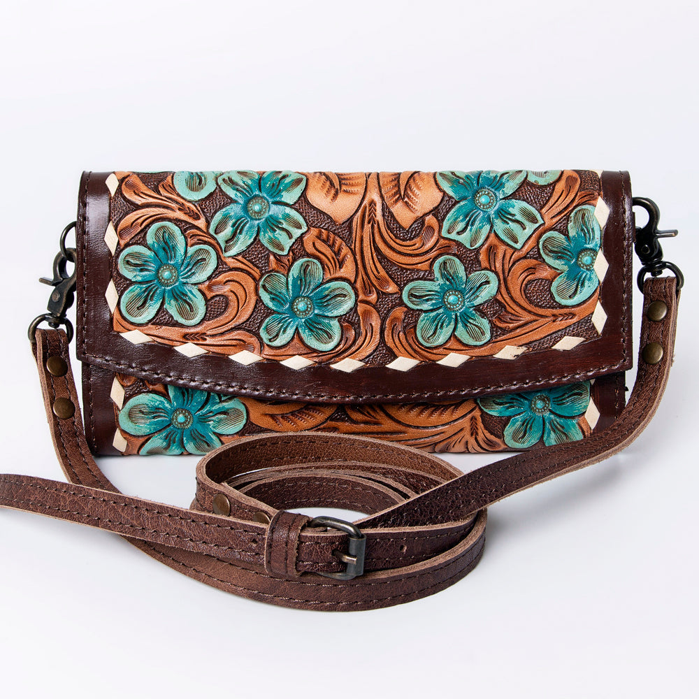American Darling Wallet Hand Tooled Genuine Leather