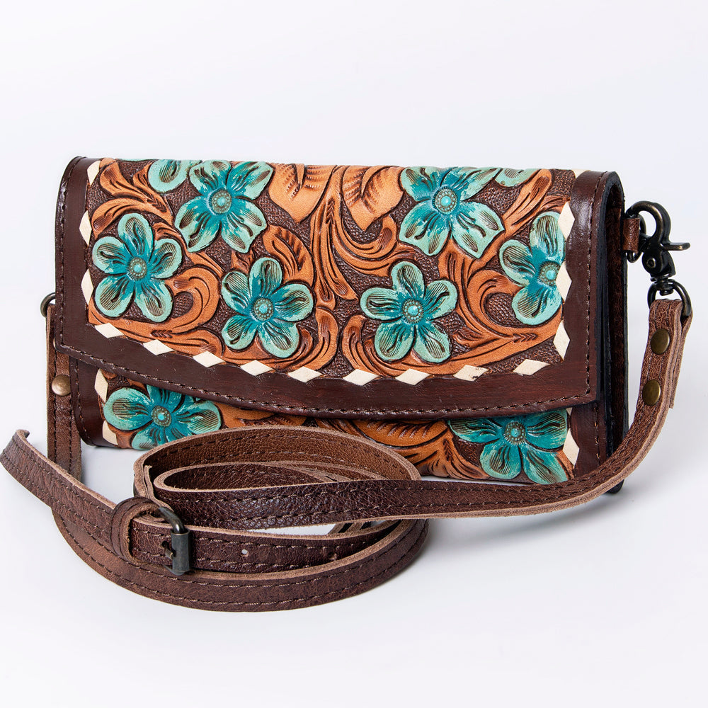 American Darling Wallet Hand Tooled Genuine Leather