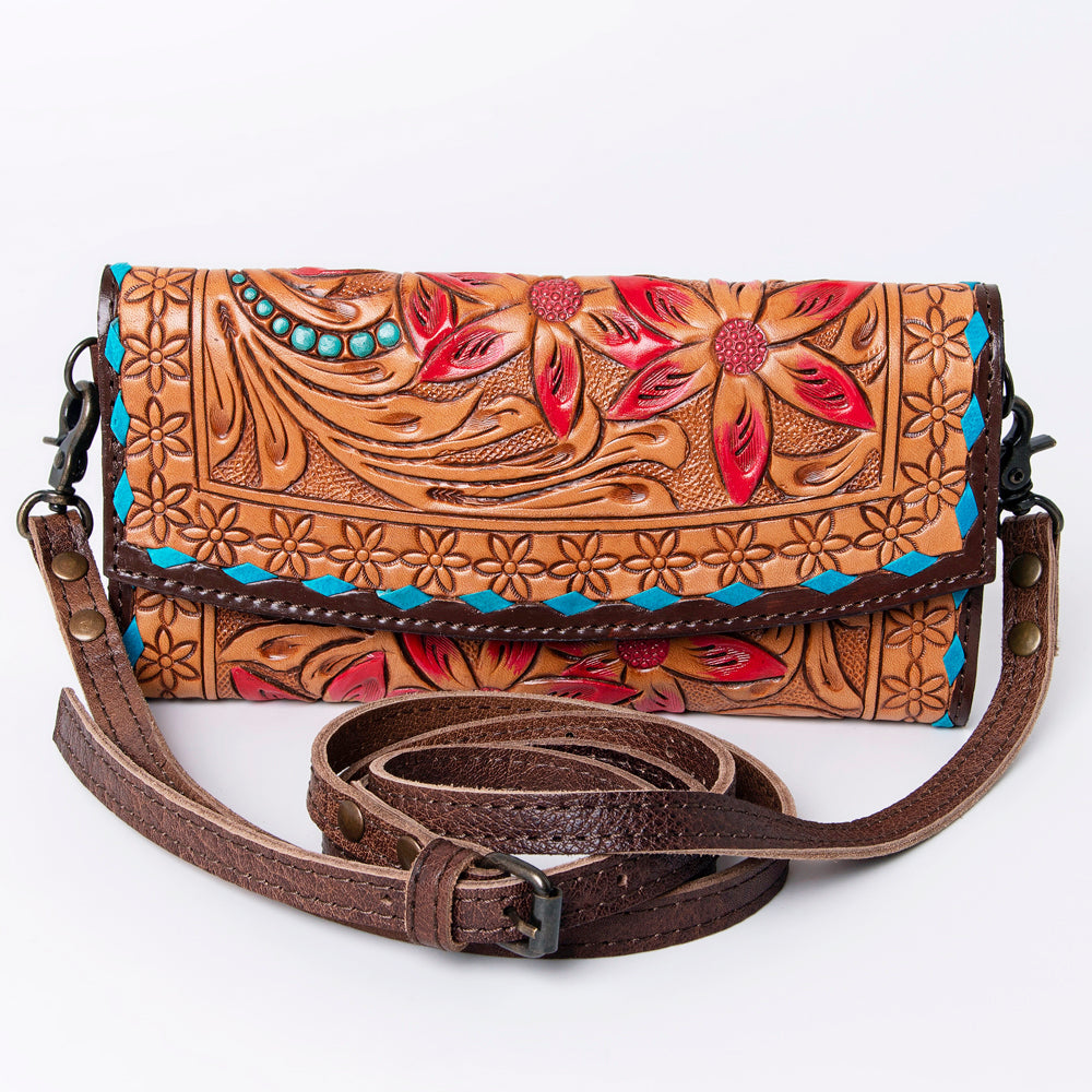 American Darling Wallet Hand Tooled Genuine Leather