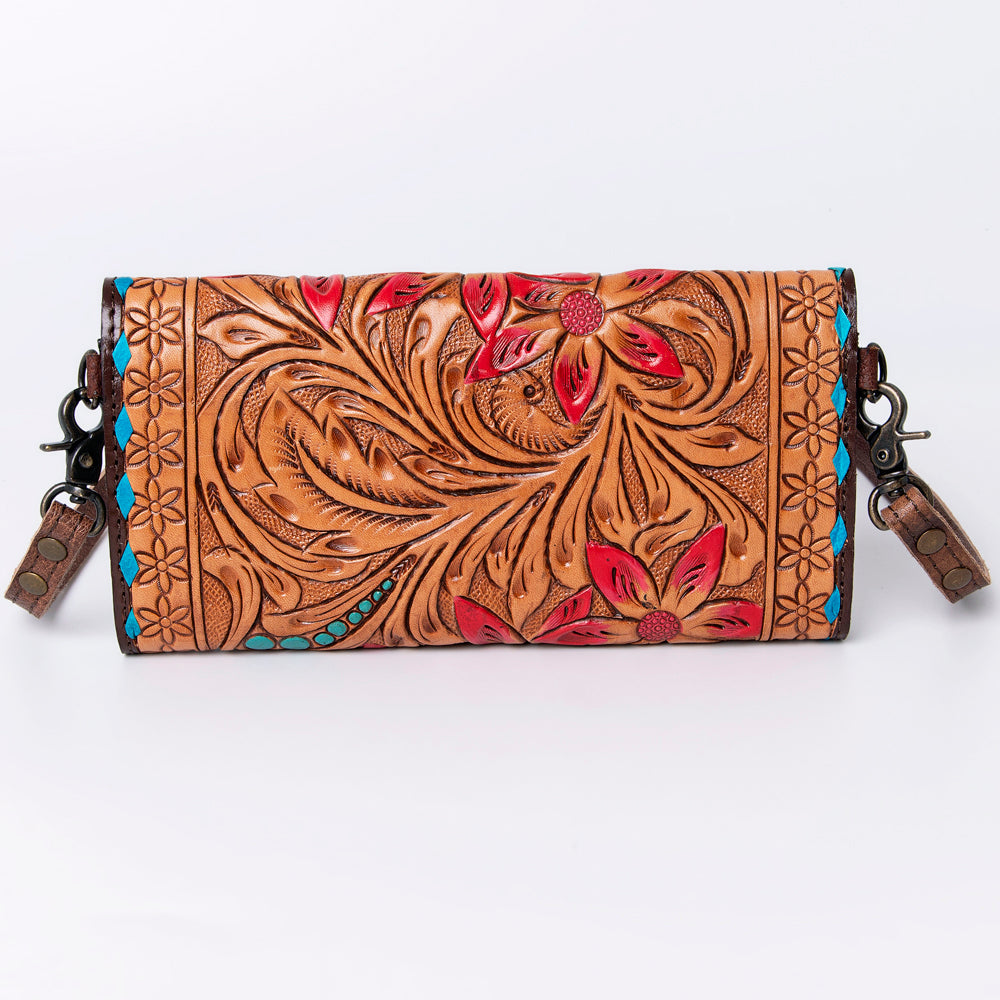American Darling Wallet Hand Tooled Genuine Leather