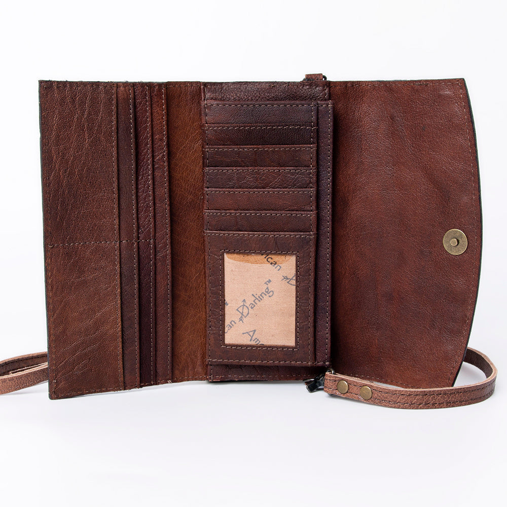 American Darling Wallet Hand Tooled Genuine Leather