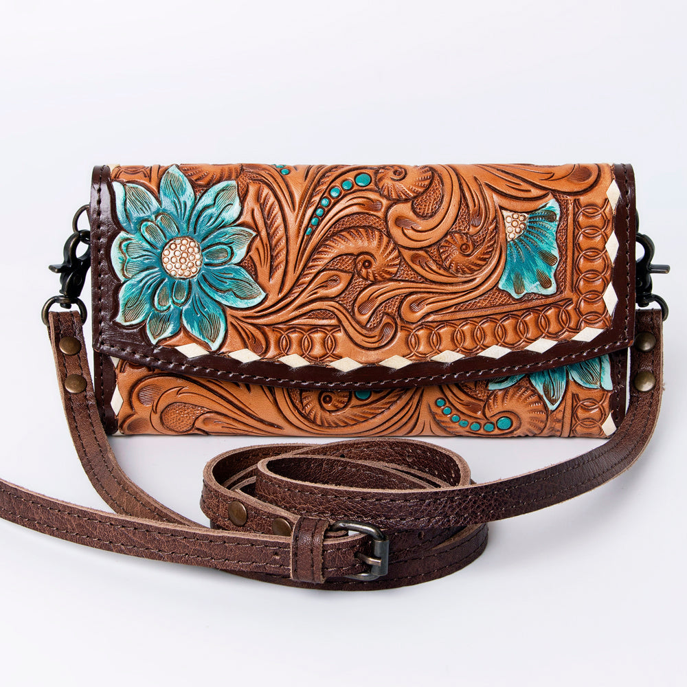 American Darling Wallet Hand Tooled Genuine Leather