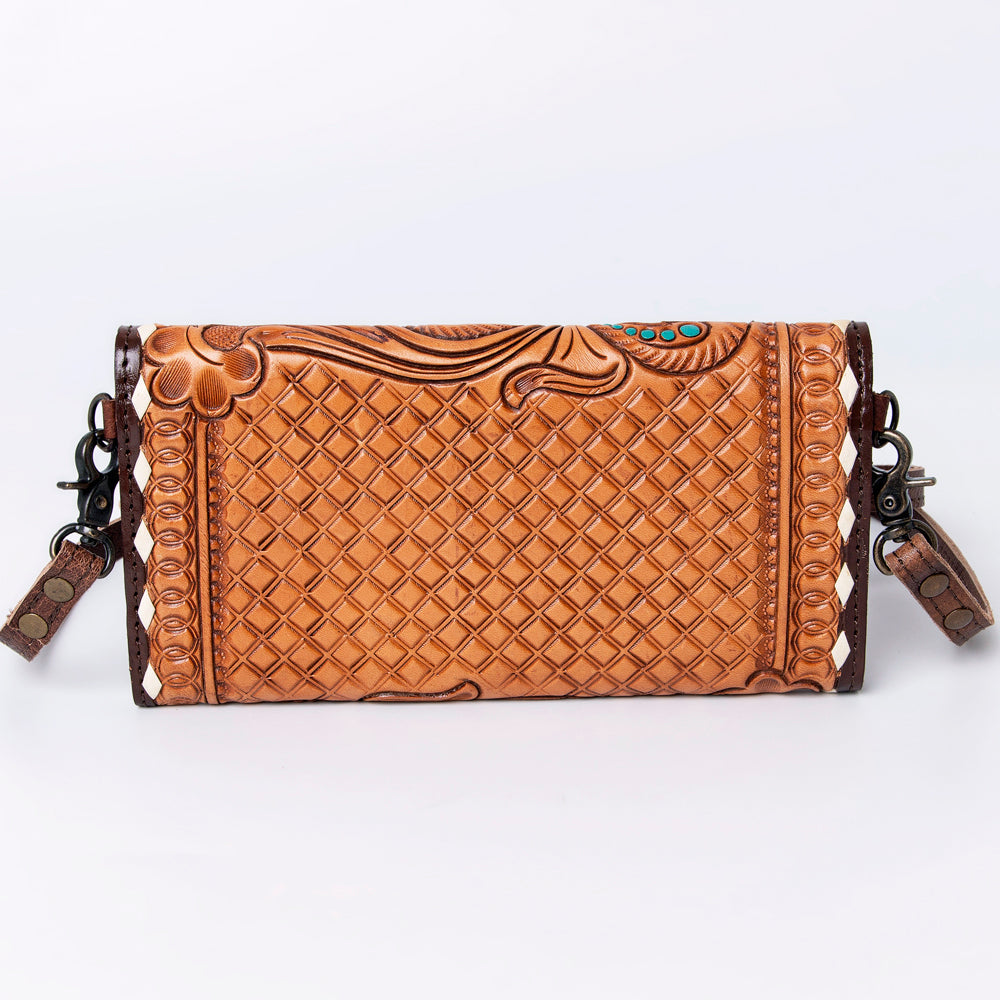 American Darling Wallet Hand Tooled Genuine Leather