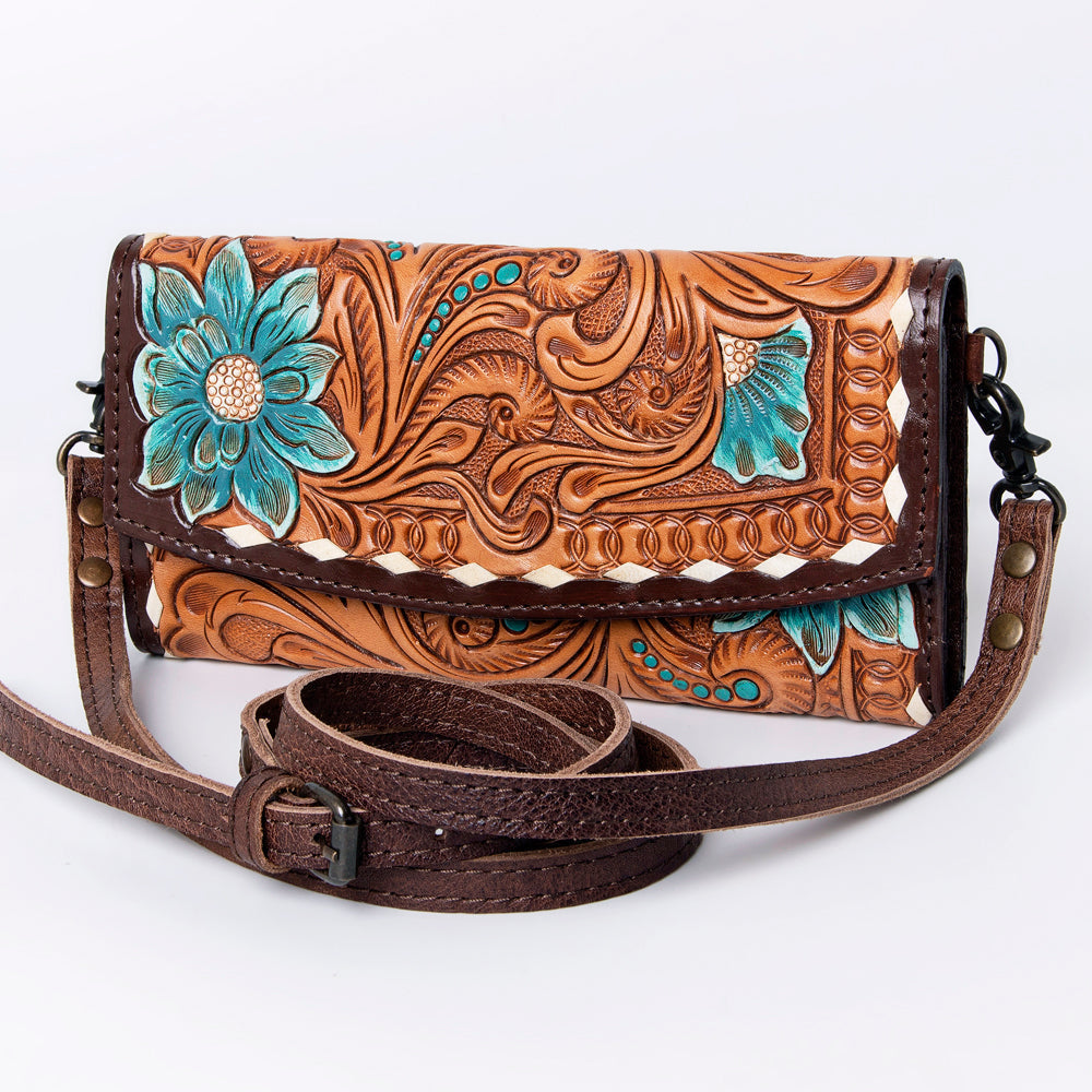 American Darling Wallet Hand Tooled Genuine Leather