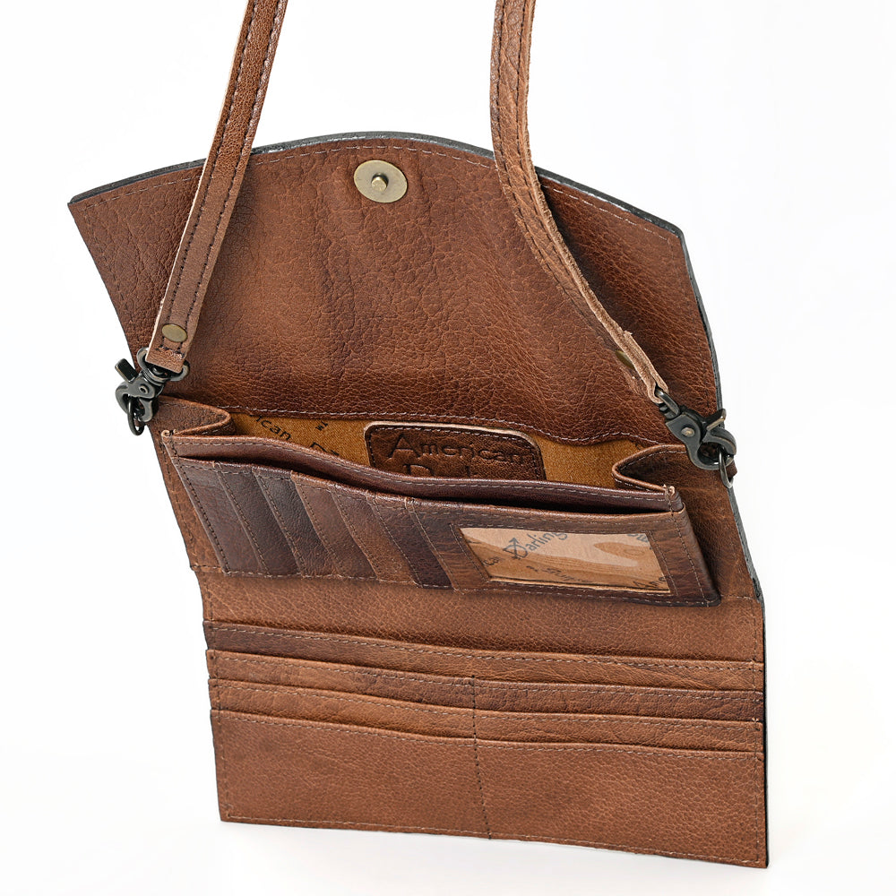 American Darling Wallet Hand Tooled Genuine Leather