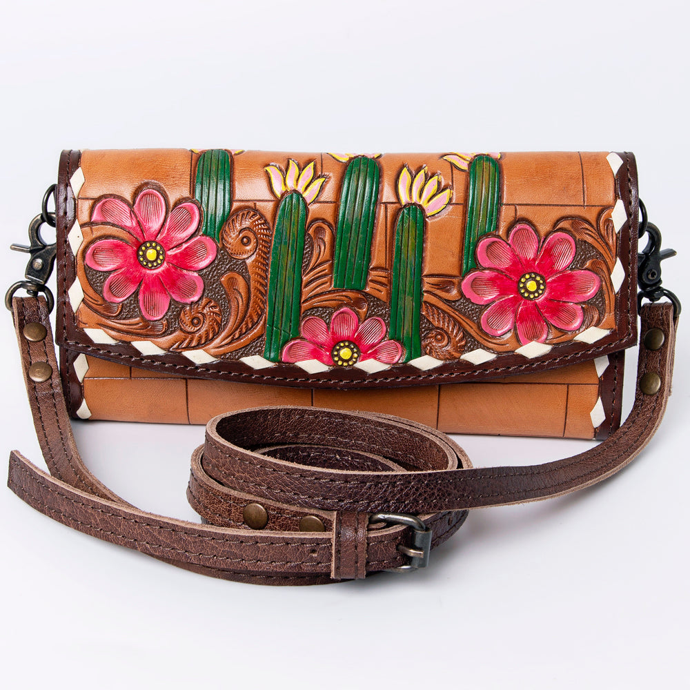 American Darling Wallet Hand Tooled Genuine Leather