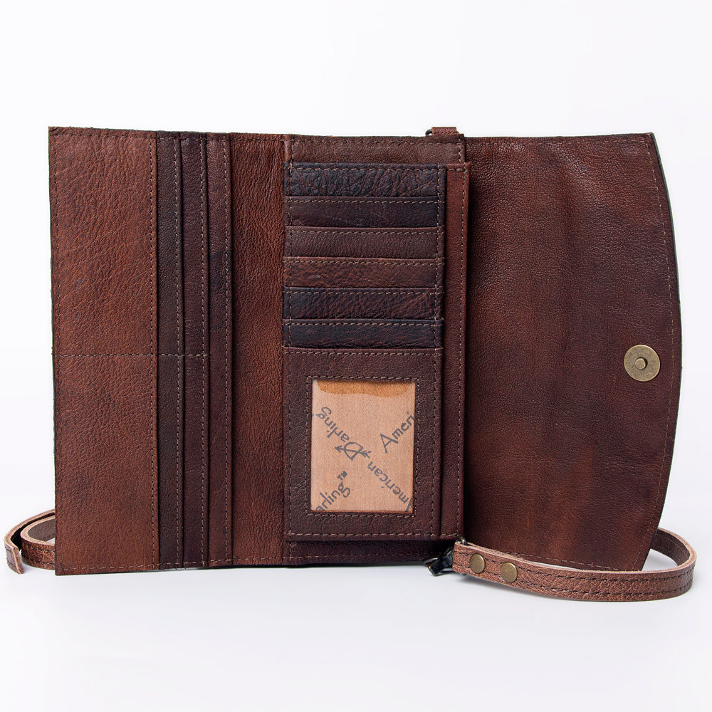 American Darling Wallet Hand Tooled Genuine Leather