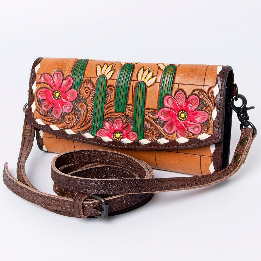American Darling Wallet Hand Tooled Genuine Leather