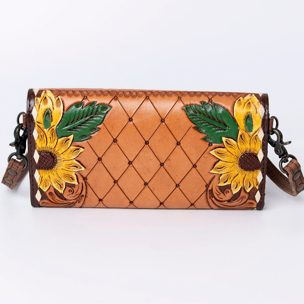 American Darling Wallet Hand Tooled Genuine Leather