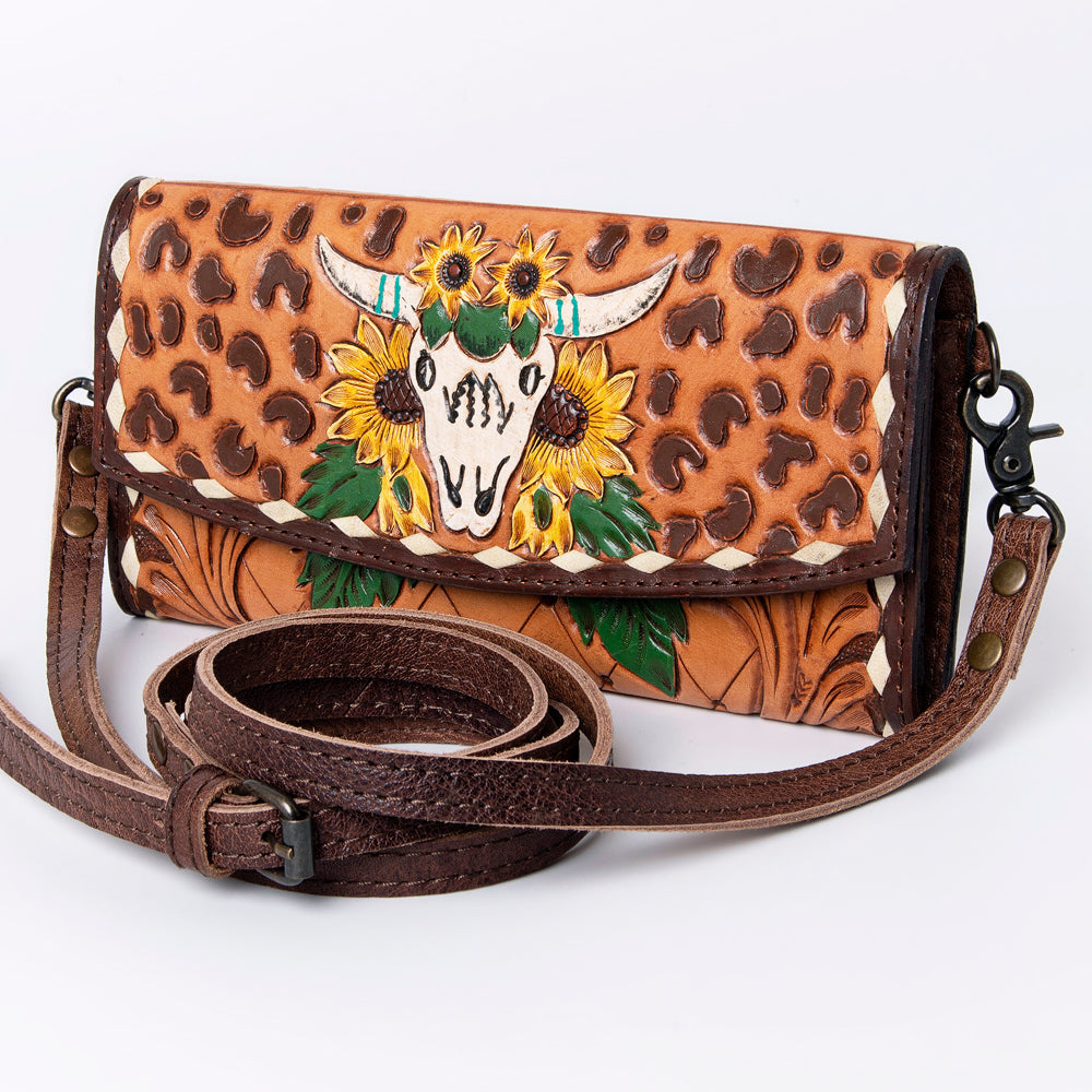 American Darling Wallet Hand Tooled Genuine Leather