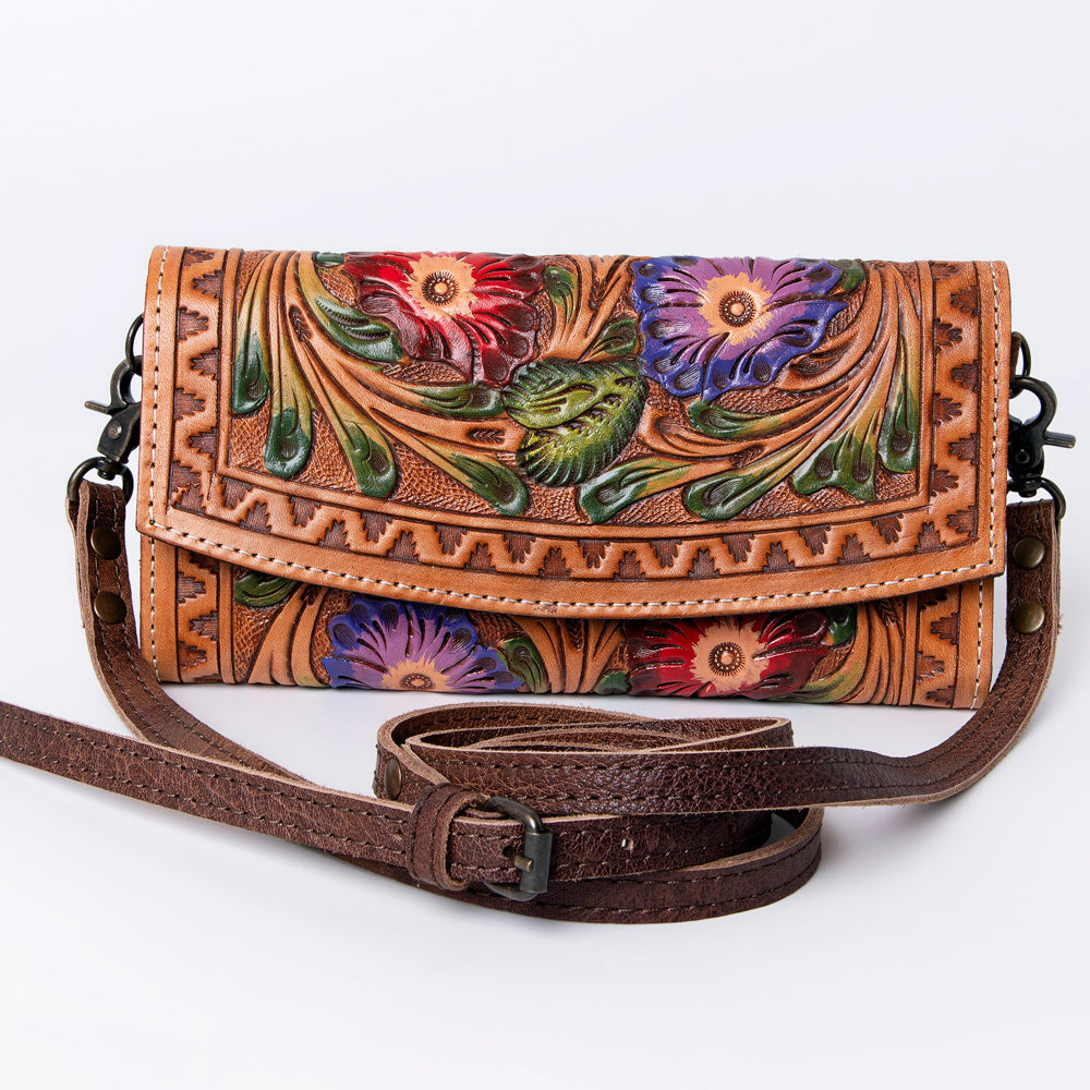 American Darling Wallet Hand Tooled Genuine Leather