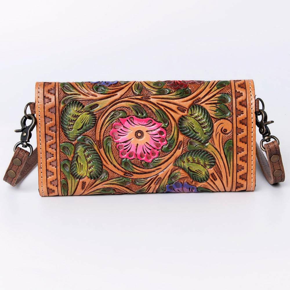 American Darling Wallet Hand Tooled Genuine Leather