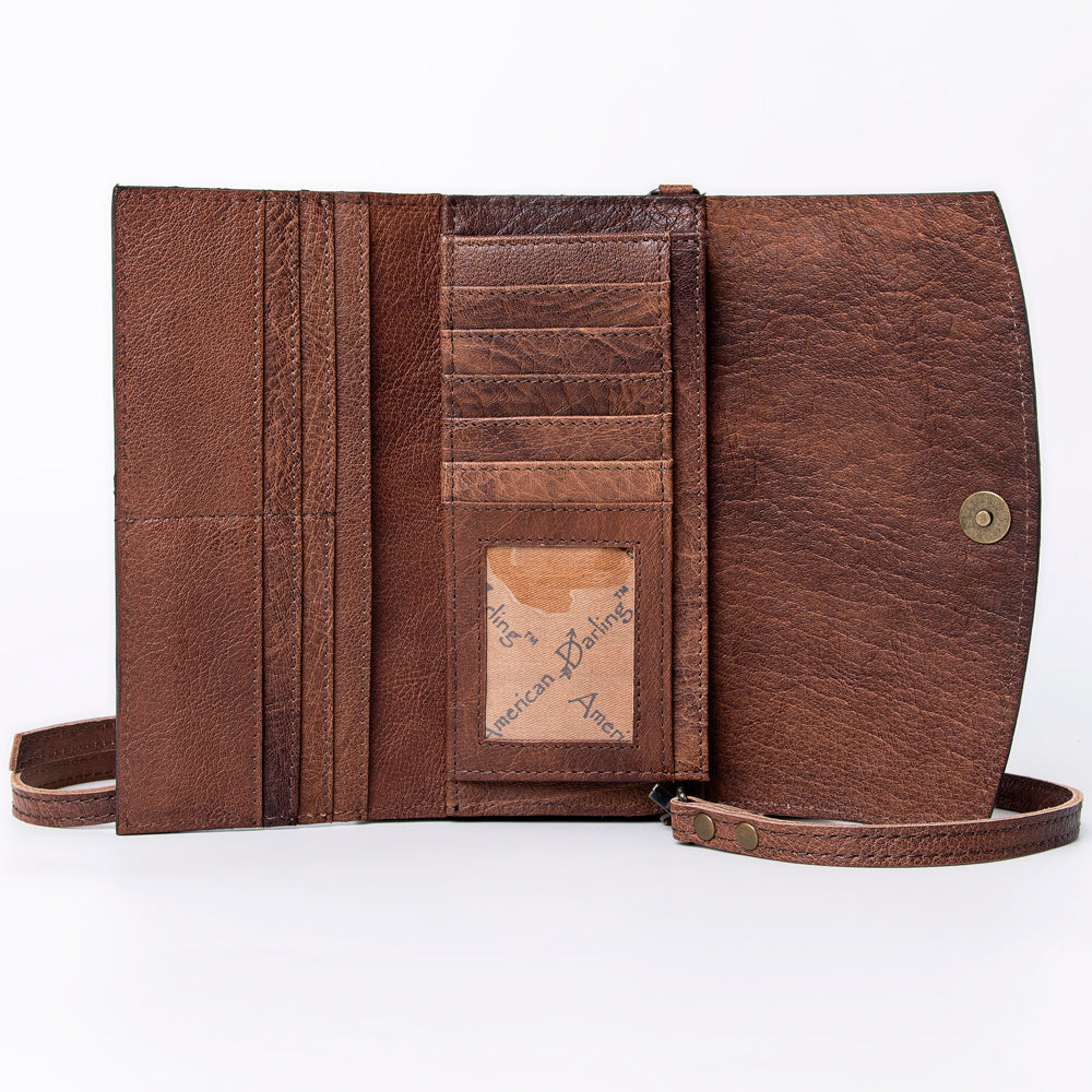 American Darling Wallet Hand Tooled Genuine Leather