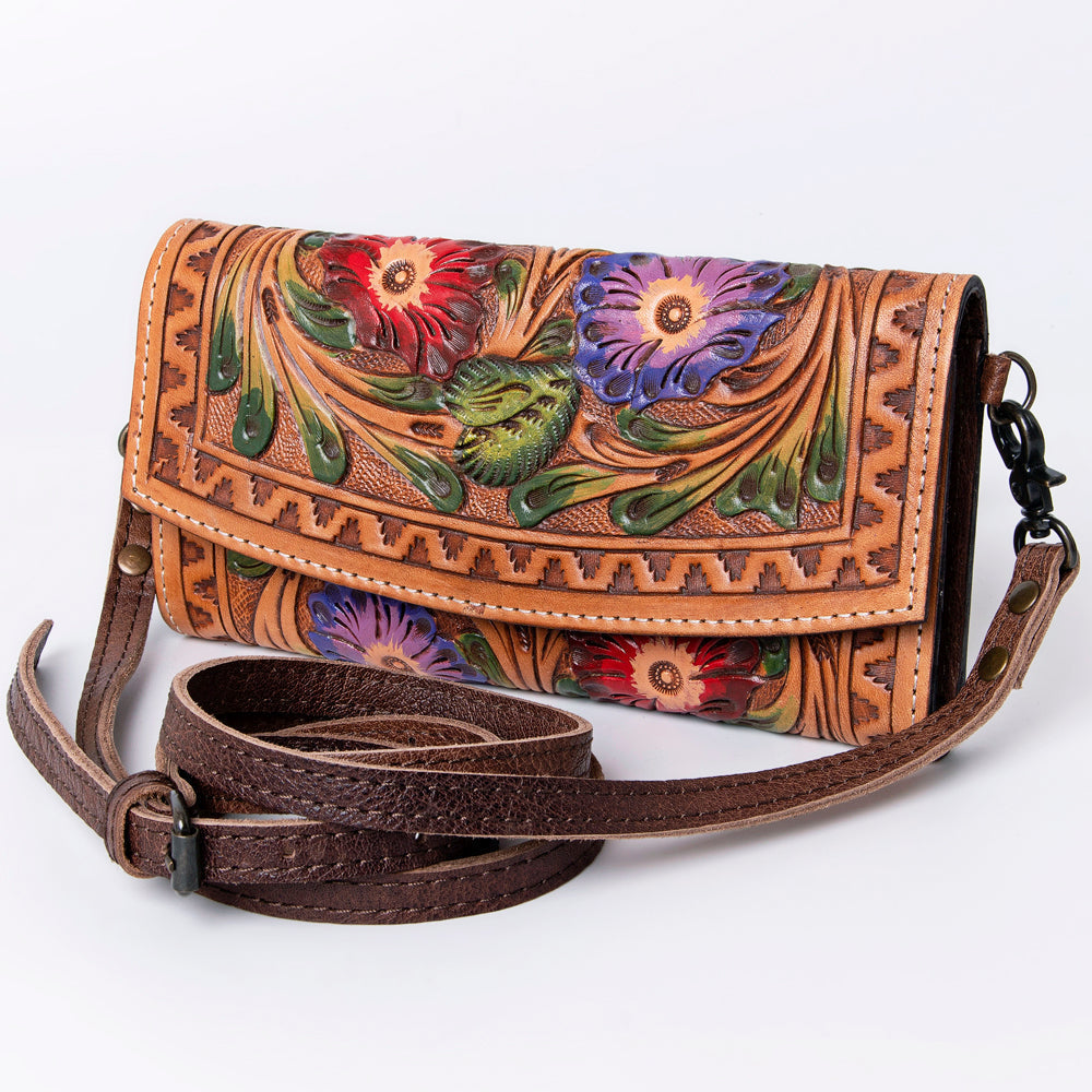 American Darling Wallet Hand Tooled Genuine Leather