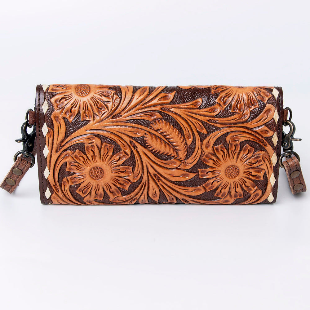 American Darling Wallet Hand Tooled Genuine Leather