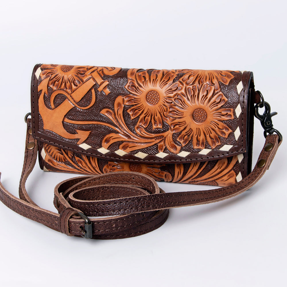 American Darling Wallet Hand Tooled Genuine Leather