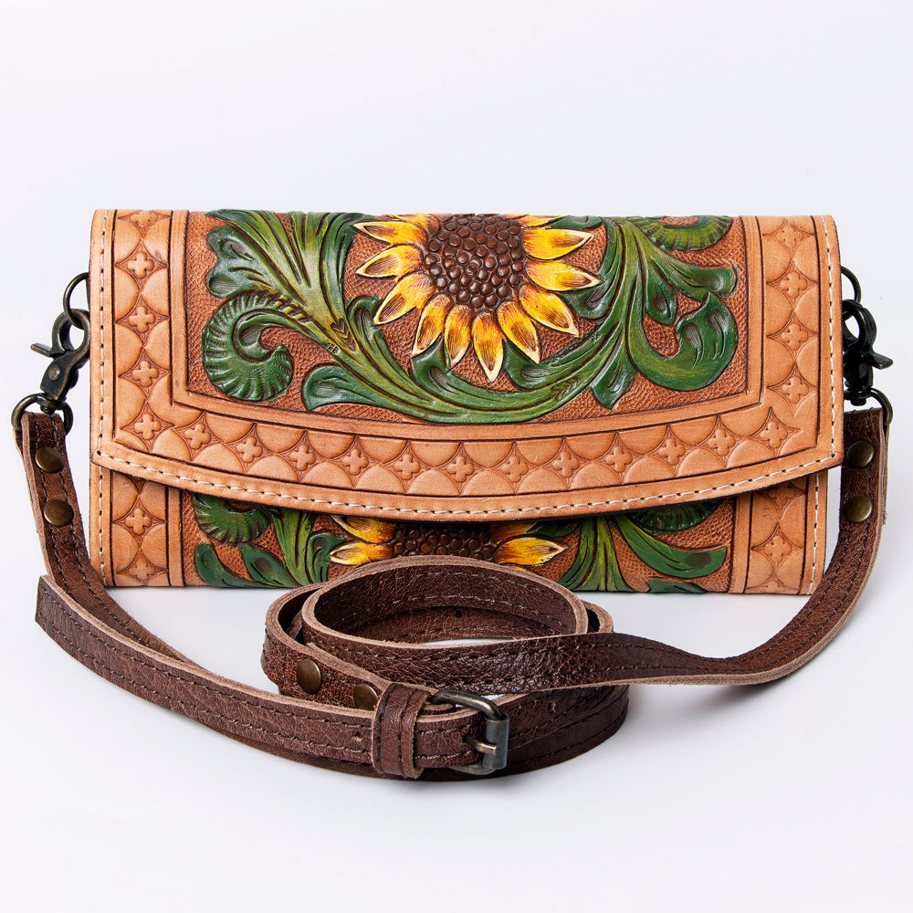 American Darling Wallet Hand Tooled Genuine Leather