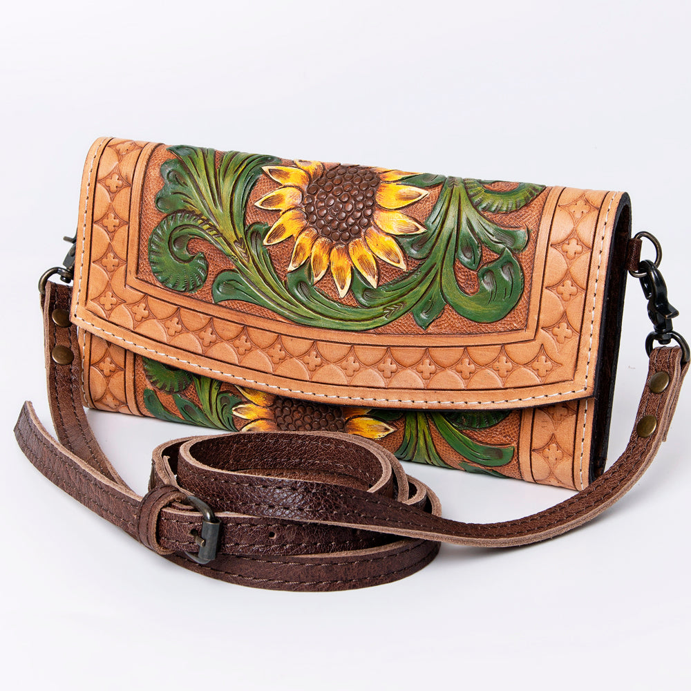 American Darling Wallet Hand Tooled Genuine Leather