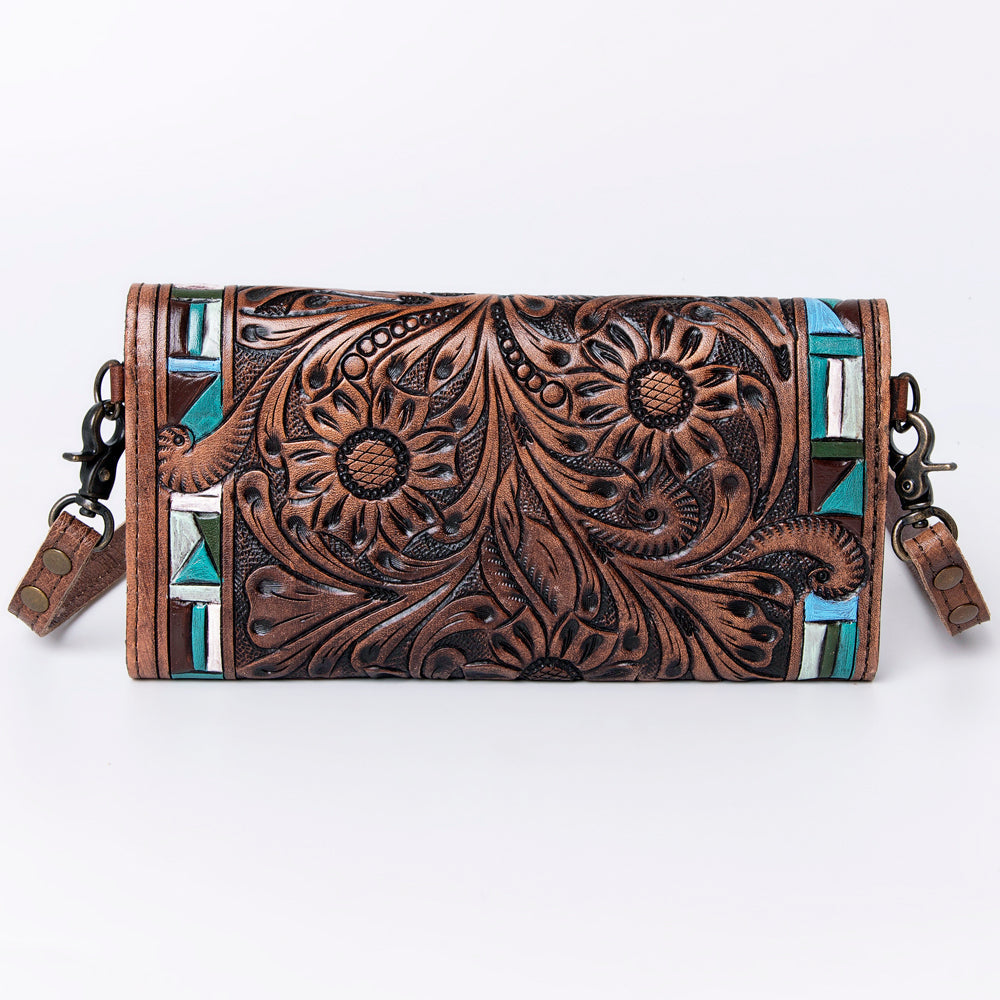 American Darling Wallet Hand Tooled Genuine Leather