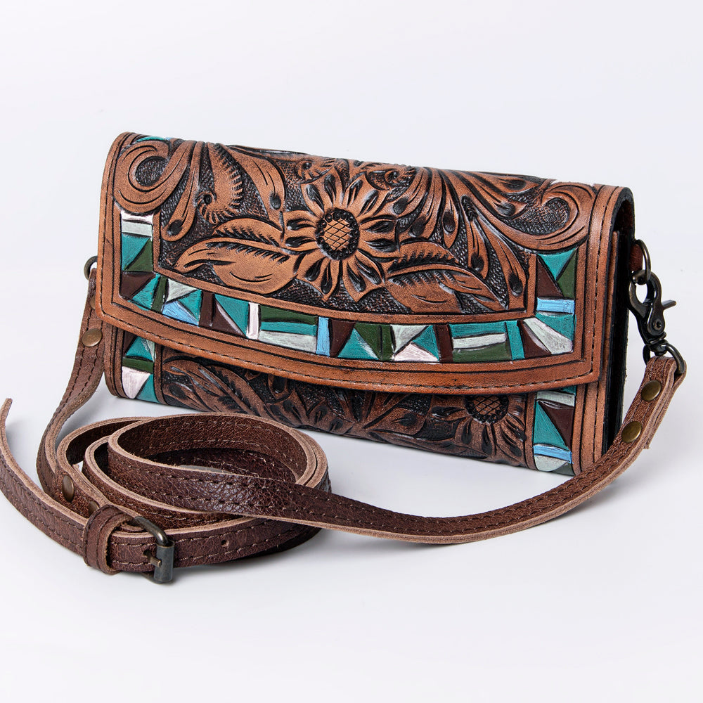 American Darling Wallet Hand Tooled Genuine Leather
