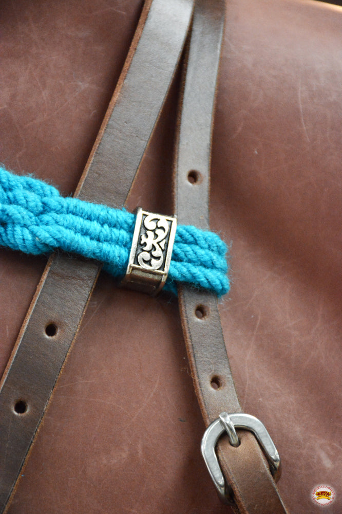 HILASON Western Wool Headstall & Breast Collar Tack Set Turquoise Brown | Leather for Horses