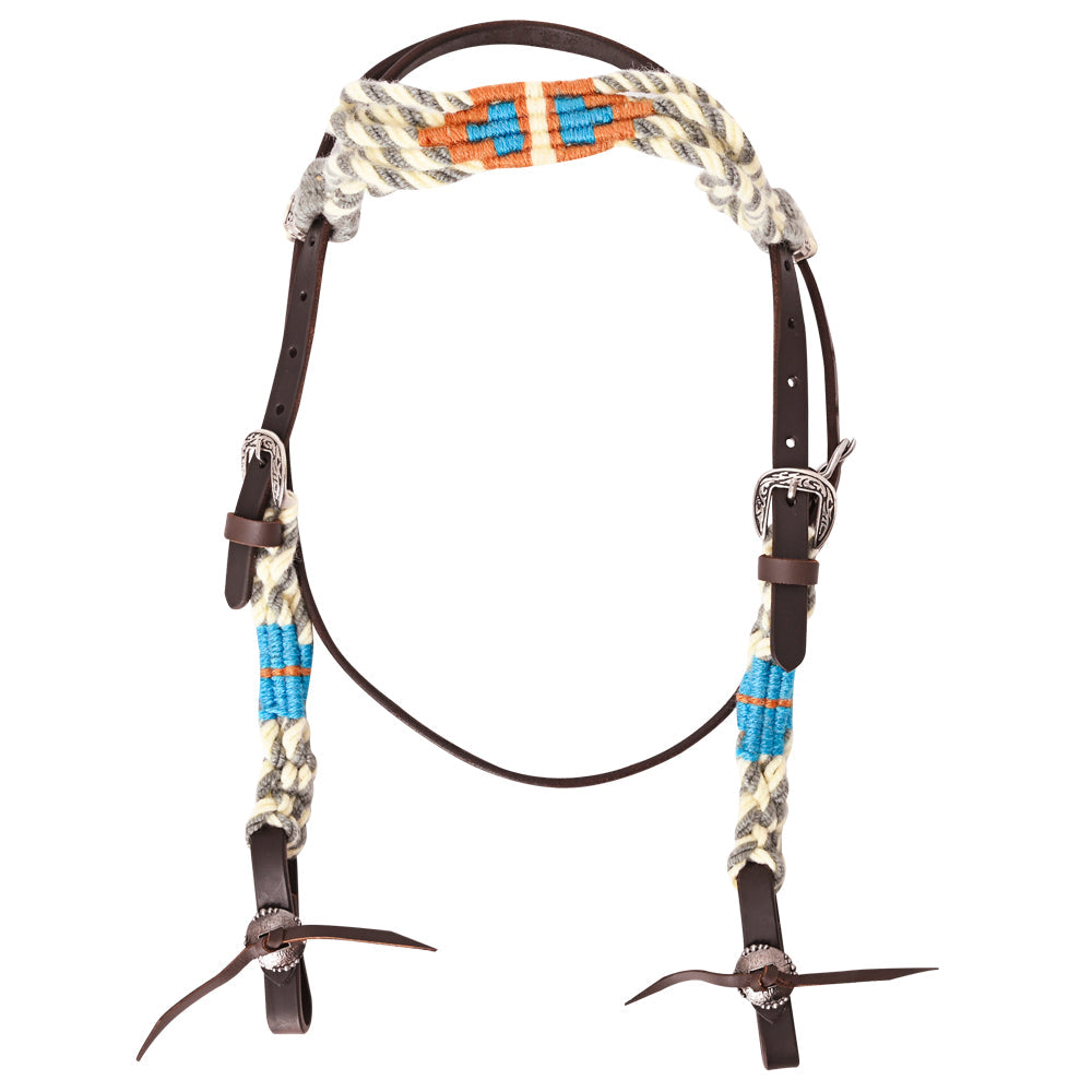 HILASON Western Wool Headstall & Breast Collar Tack Set Grey Off White |