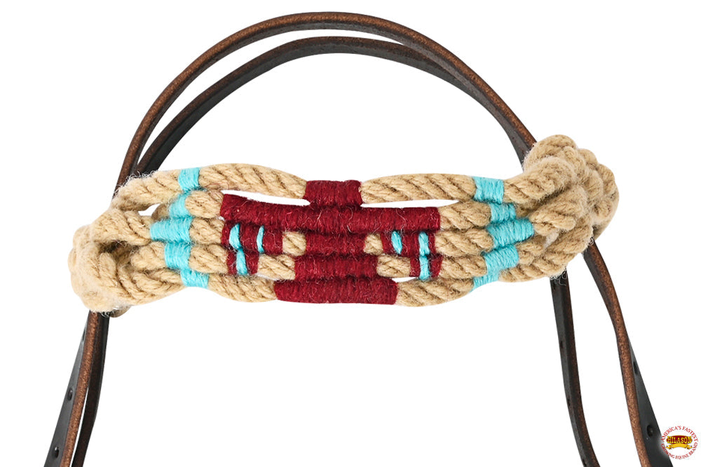 HILASON Western Wool Headstall & Breast Collar Tack Set Tan with Maroon |