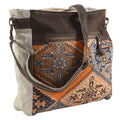 OHLAY Upcycled Canvas Genuine Leather Messenger Bag