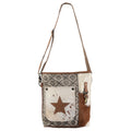 Ohlay Messenger Upcycled Canvas Hair-on Genuine Leather