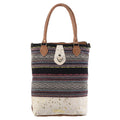 OHLAY Upcycled Wool Canvas Hair-On Genuine Leather Tote