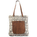 OHLAY Upcycled Canvas Genuine Leather Tote