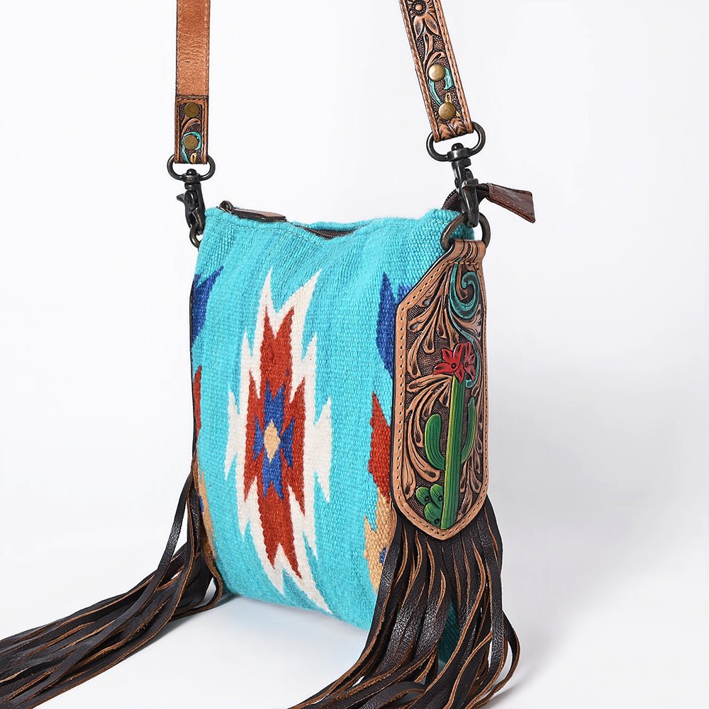 American Darling Hand Tooled Saddle Blanket Genuine Leather