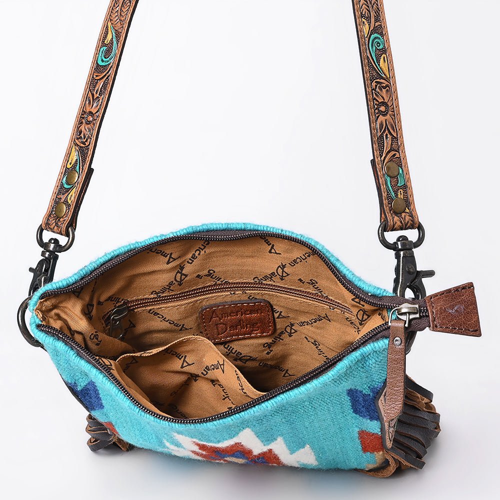 American Darling Hand Tooled Saddle Blanket Genuine Leather