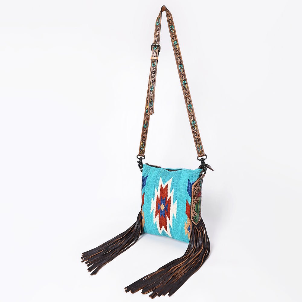 American Darling Hand Tooled Saddle Blanket Genuine Leather