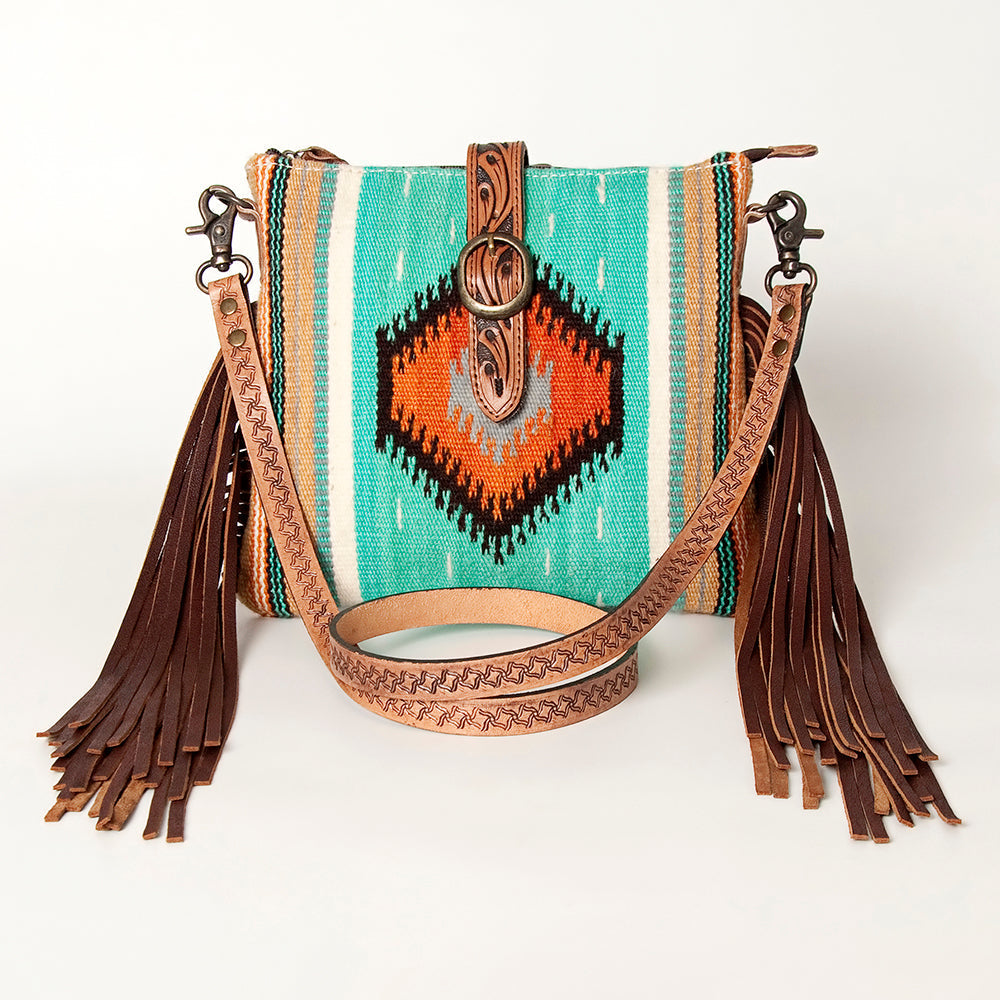 American Darling Hand Tooled Saddle Blanket Genuine Leather
