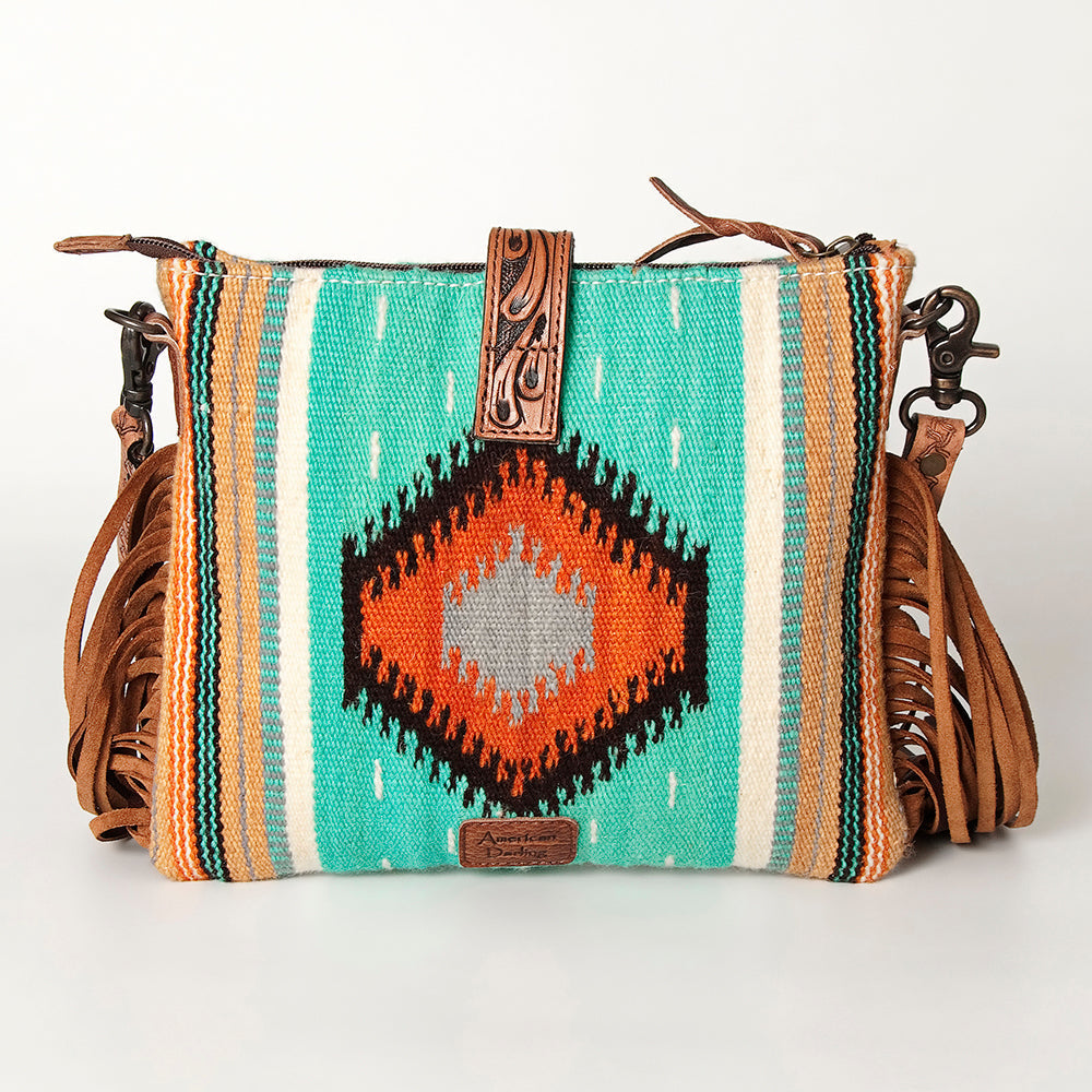 American Darling Hand Tooled Saddle Blanket Genuine Leather