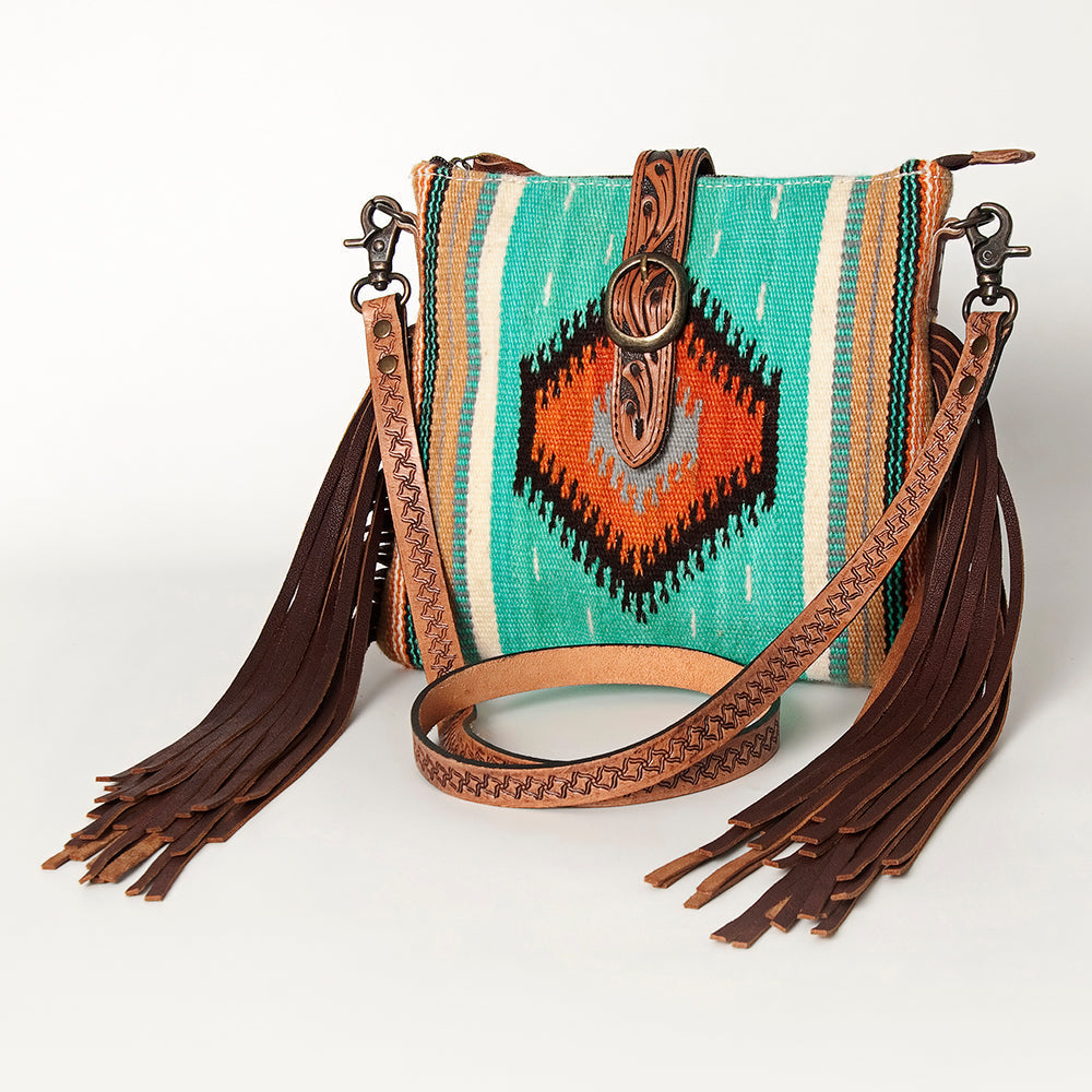 American Darling Hand Tooled Saddle Blanket Genuine Leather