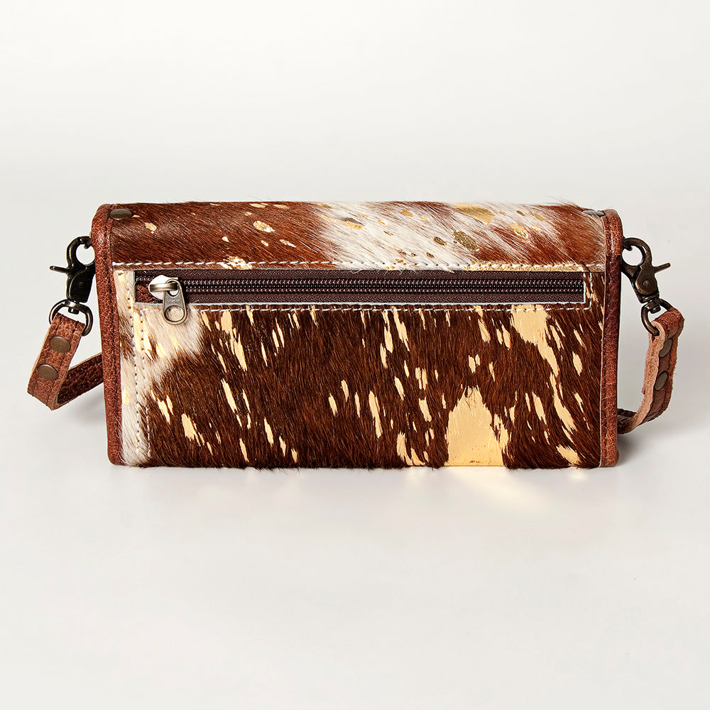 American Darling Western Wallet Bag Hair-On Cowhide Genuine Vegetable Tanned Leather Travel Clutch with YKK Zipper
