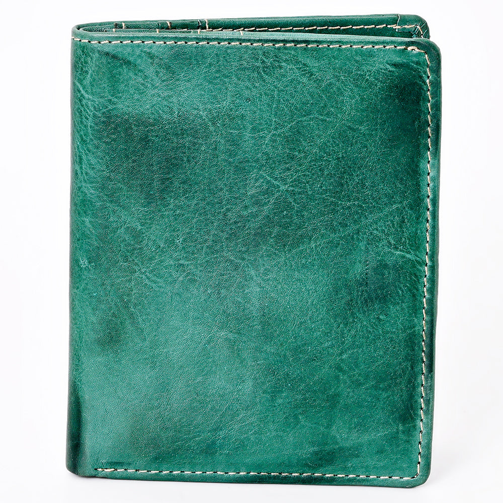 Never Mind Card-Holder Vintage Handmade Genuine Cowhide Leather Women Bag Western Handbag Purse