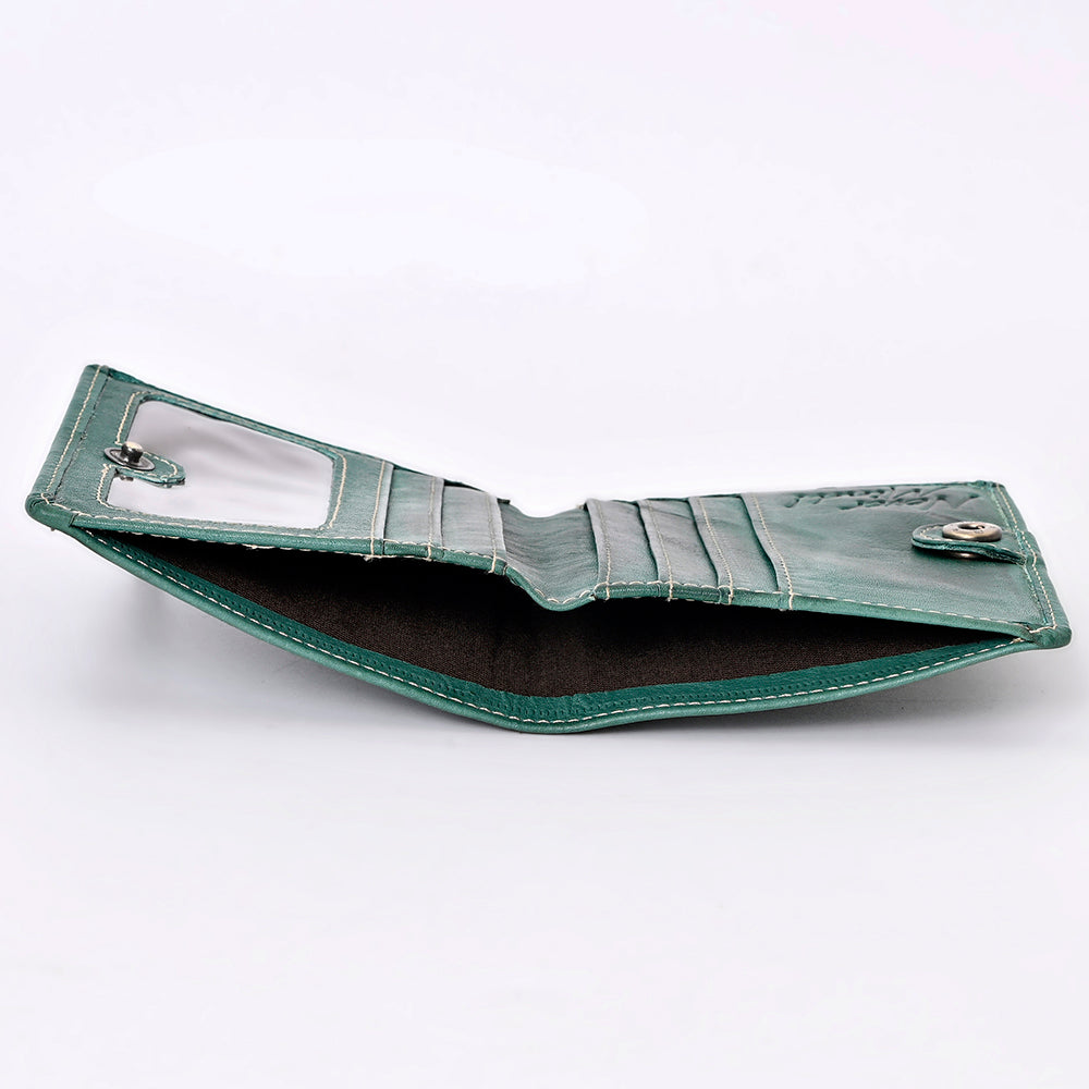 Never Mind Card-Holder Vintage Handmade Genuine Cowhide Leather