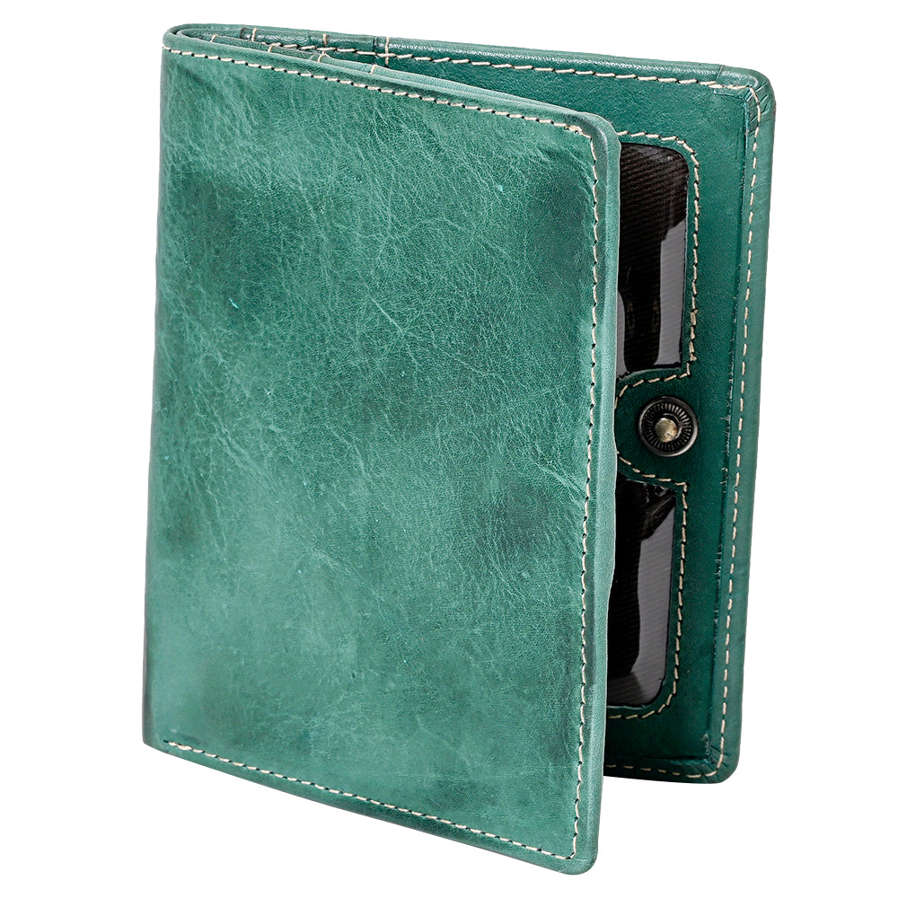 Never Mind Card-Holder Vintage Handmade Genuine Cowhide Leather