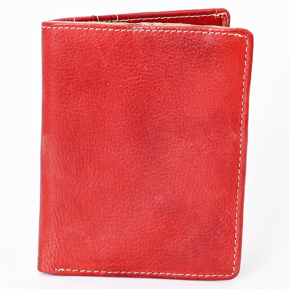 Never Mind Card-Holder Vintage Handmade Genuine Cowhide Leather Women Bag Western Handbag Purse