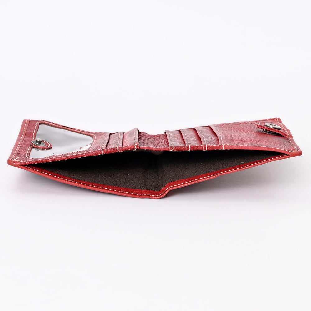 Never Mind Card-Holder Vintage Handmade Genuine Cowhide Leather Women Bag Western Handbag Purse