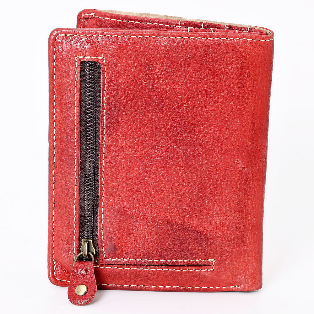 Never Mind Card-Holder Vintage Handmade Genuine Cowhide Leather Women Bag Western Handbag Purse